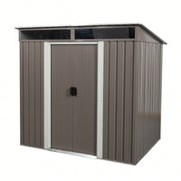 6ft X 5ft Outdoor Metal Storage Shed With Transparent Panels For Easy Visibility