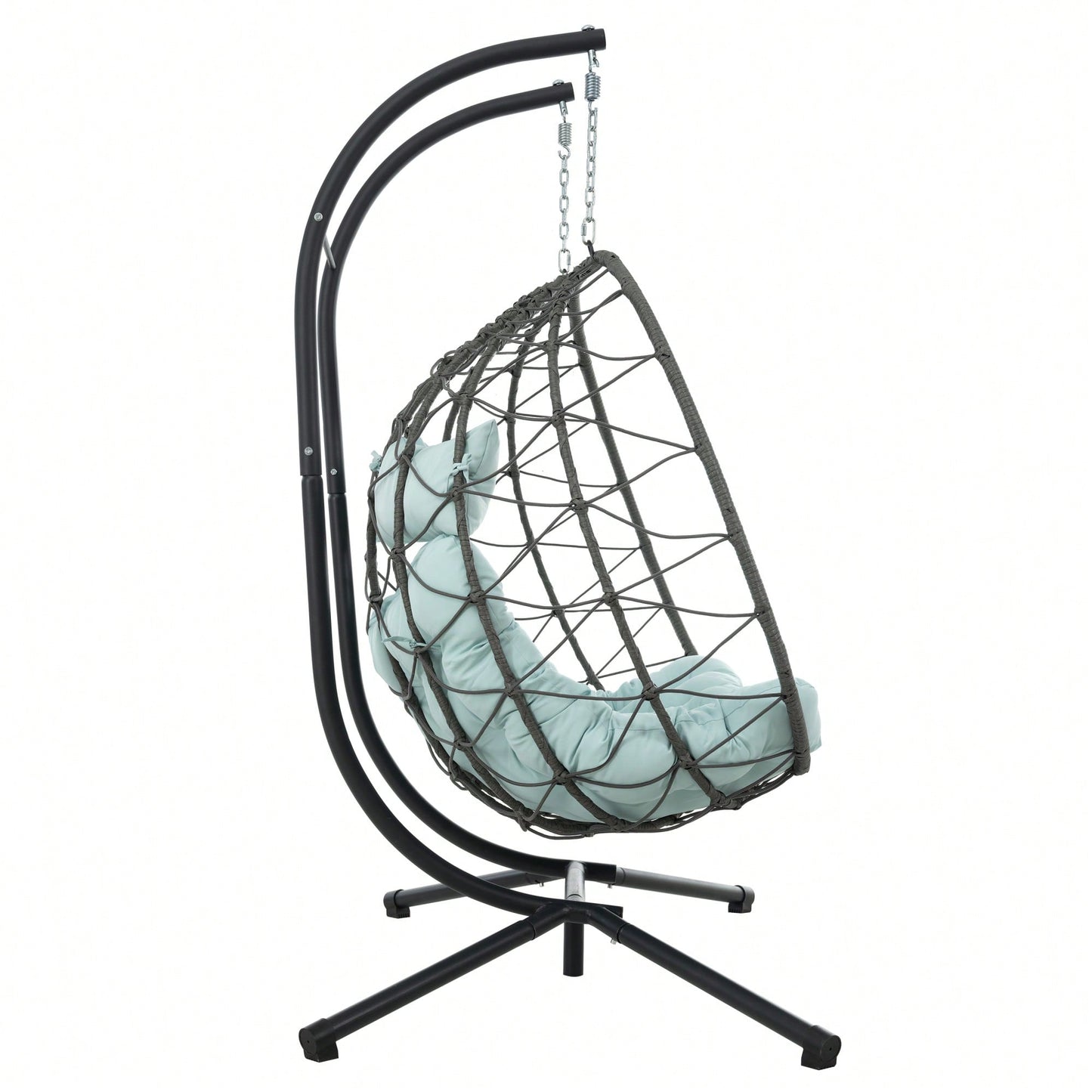 2 Person Wicker Egg Chair With Stand For Indoor Outdoor Use Swing Chair For Patio Balcony Living Room Bedroom