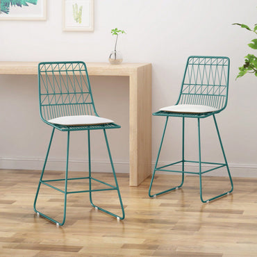 Set Of 2, Modern Adjustable Height Counter Stool With Comfortable Cushion And Sleek Design