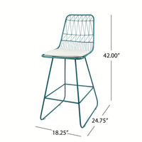 Set Of 2, Modern Adjustable Height Counter Stool With Comfortable Cushion And Sleek Design