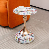 Modern Round Metal Pedestal Accent Table For Small Spaces Stylish Minimalist Side Table Ideal For Living Room And Martini Decor