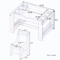 Kids Activity Table And Chair Set With Storage Compartments For Building Blocks And Learning Games