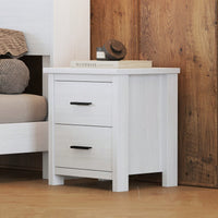 Elegant White Two Drawer Nightstand With Ample Storage Space For Bedroom