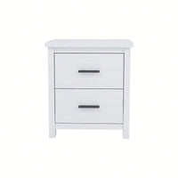 Elegant White Two Drawer Nightstand With Ample Storage Space For Bedroom