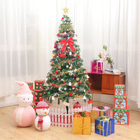 5ft Artificial Christmas Tree With Energy-Saving LED Lights And 109 Pendant Tree Skirts And Guardrails