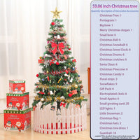 5ft Artificial Christmas Tree With Energy-Saving LED Lights And 109 Pendant Tree Skirts And Guardrails