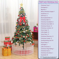 6ft Artificial Christmas Tree With Energy-Saving LED Lights And 195 Pendant Skirts And Guardrails