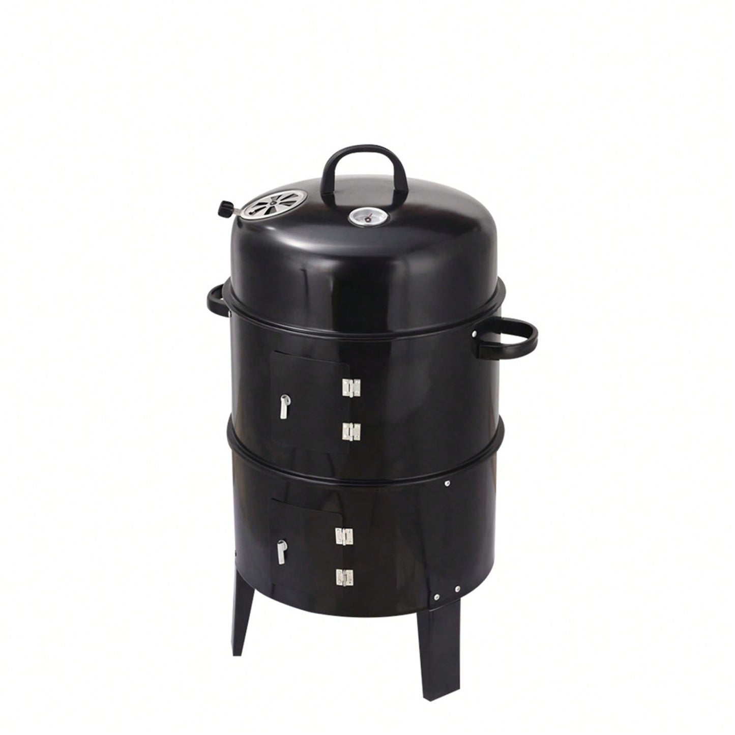 Outdoor Double-Layer Charcoal Wood Fired Braising And Smoking Grill Stove