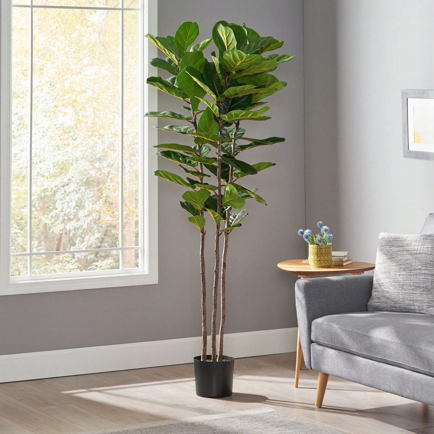 180CM Artificial Fiddle Leaf Fig Tree With 72 Lush Green Leaves For Home And Office Decor