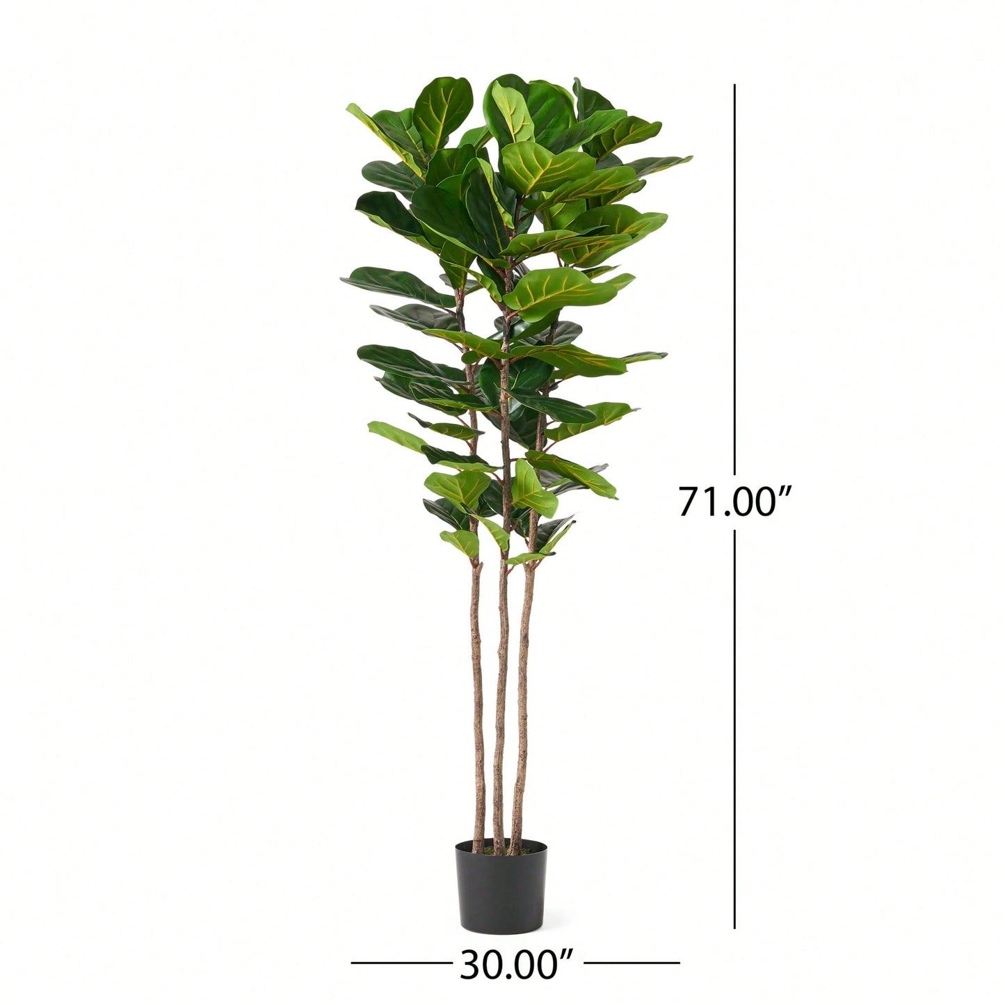 180CM Artificial Fiddle Leaf Fig Tree With 72 Lush Green Leaves For Home And Office Decor