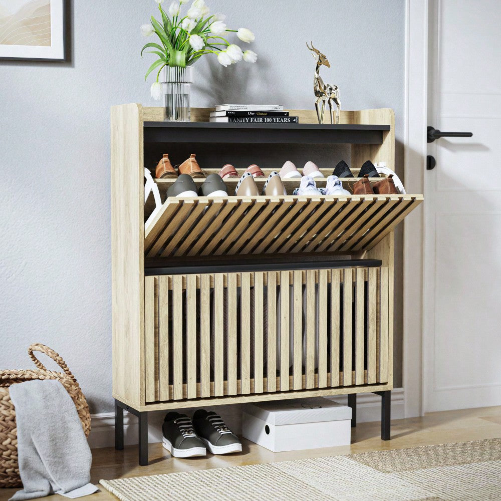 Multi-Layer Modern Minimalist Shoe Cabinet Storage Rack For Entryway Organization