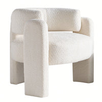 Boucle Upholstery Accent Chair 34.65 Inches Wide Stylish Comfort For Living Room Or Office Beige