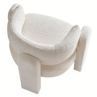 Boucle Upholstery Accent Chair 34.65 Inches Wide Stylish Comfort For Living Room Or Office Beige