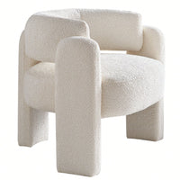 Boucle Upholstery Accent Chair 34.65 Inches Wide Stylish Comfort For Living Room Or Office Beige
