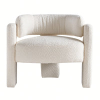 Boucle Upholstery Accent Chair 34.65 Inches Wide Stylish Comfort For Living Room Or Office Beige