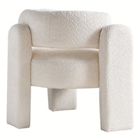 Boucle Upholstery Accent Chair 34.65 Inches Wide Stylish Comfort For Living Room Or Office Beige