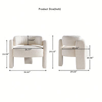 Boucle Upholstery Accent Chair 34.65 Inches Wide Stylish Comfort For Living Room Or Office Beige