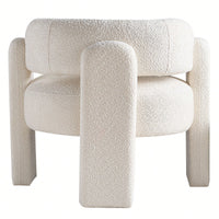 Boucle Upholstery Accent Chair 34.65 Inches Wide Stylish Comfort For Living Room Or Office Beige