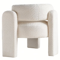 Boucle Upholstery Accent Chair 34.65 Inches Wide Stylish Comfort For Living Room Or Office Beige