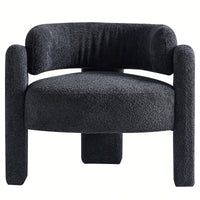 Boucle Upholstery Accent Chair 34.65 Inches Wide Stylish Comfort For Living Room Or Office Beige