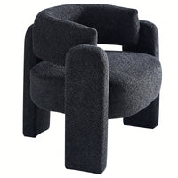 Boucle Upholstery Accent Chair 34.65 Inches Wide Stylish Comfort For Living Room Or Office Beige
