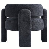 Boucle Upholstery Accent Chair 34.65 Inches Wide Stylish Comfort For Living Room Or Office Beige