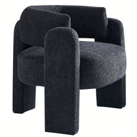 Boucle Upholstery Accent Chair 34.65 Inches Wide Stylish Comfort For Living Room Or Office Beige