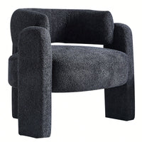 Boucle Upholstery Accent Chair 34.65 Inches Wide Stylish Comfort For Living Room Or Office Beige