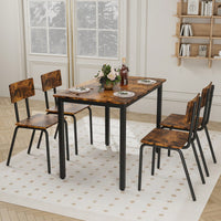 5-Piece Dining Table Set with 4 Chairs for Small Spaces 43 Inch Kitchen Table with Metal Frame and MDF Easy to Clean Dining Room Furniture