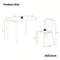 5-Piece Dining Table Set with 4 Chairs for Small Spaces 43 Inch Kitchen Table with Metal Frame and MDF Easy to Clean Dining Room Furniture