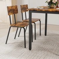 5-Piece Dining Table Set with 4 Chairs for Small Spaces 43 Inch Kitchen Table with Metal Frame and MDF Easy to Clean Dining Room Furniture