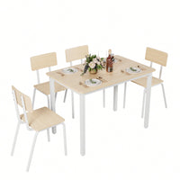 5-Piece Dining Table Set with 4 Chairs for Small Spaces 43 Inch Kitchen Table with Metal Frame and MDF Easy to Clean Dining Room Furniture