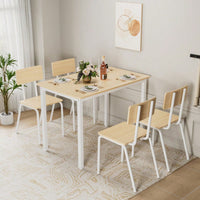 5-Piece Dining Table Set with 4 Chairs for Small Spaces 43 Inch Kitchen Table with Metal Frame and MDF Easy to Clean Dining Room Furniture