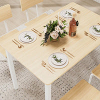 5-Piece Dining Table Set with 4 Chairs for Small Spaces 43 Inch Kitchen Table with Metal Frame and MDF Easy to Clean Dining Room Furniture