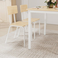 5-Piece Dining Table Set with 4 Chairs for Small Spaces 43 Inch Kitchen Table with Metal Frame and MDF Easy to Clean Dining Room Furniture