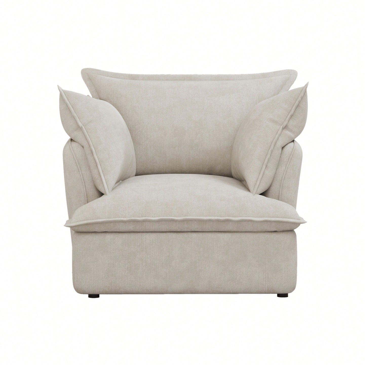 Modern Accent Chair For Living Room And Bedroom Comfortable Single Sofa Chair Beige