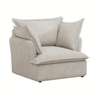 Modern Accent Chair For Living Room And Bedroom Comfortable Single Sofa Chair Beige