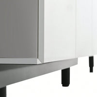 Modern Extendable TV Stand For 80 Inch And Larger TVs Stylish Black And White Design