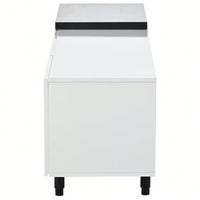Modern Extendable TV Stand For 80 Inch And Larger TVs Stylish Black And White Design