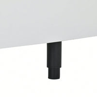 Modern Extendable TV Stand For 80 Inch And Larger TVs Stylish Black And White Design