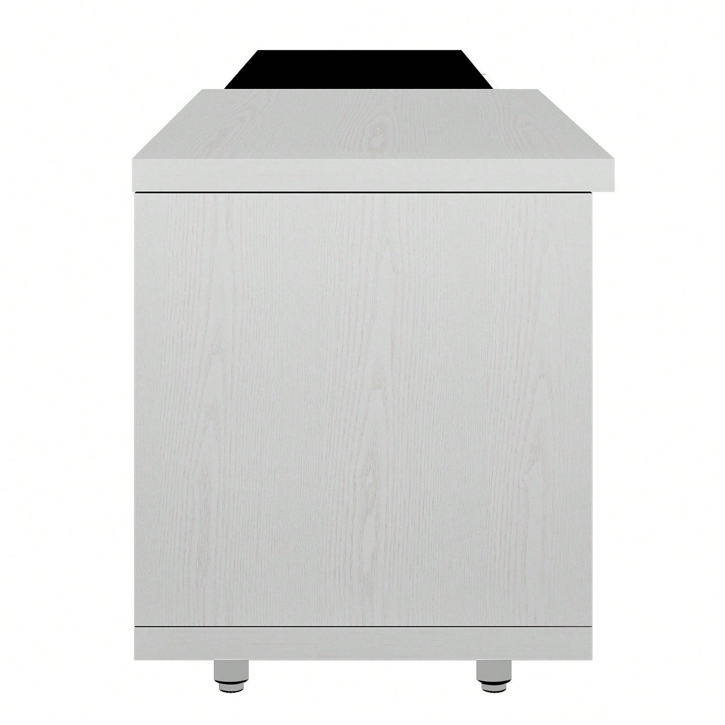Modern Extendable TV Stand For 80 Inch And Larger TVs Stylish Black And White Design
