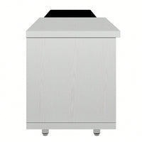 Modern Extendable TV Stand For 80 Inch And Larger TVs Stylish Black And White Design