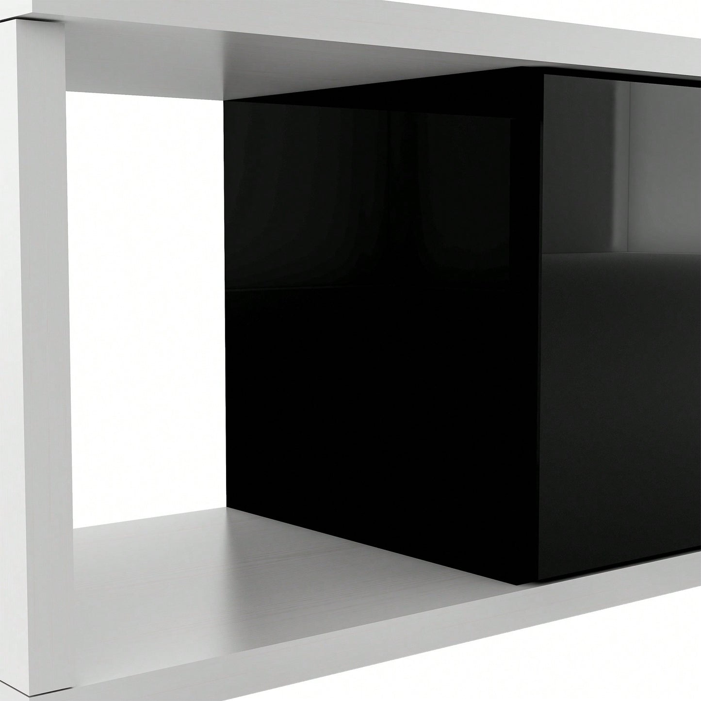 Modern Extendable TV Stand For 80 Inch And Larger TVs Stylish Black And White Design