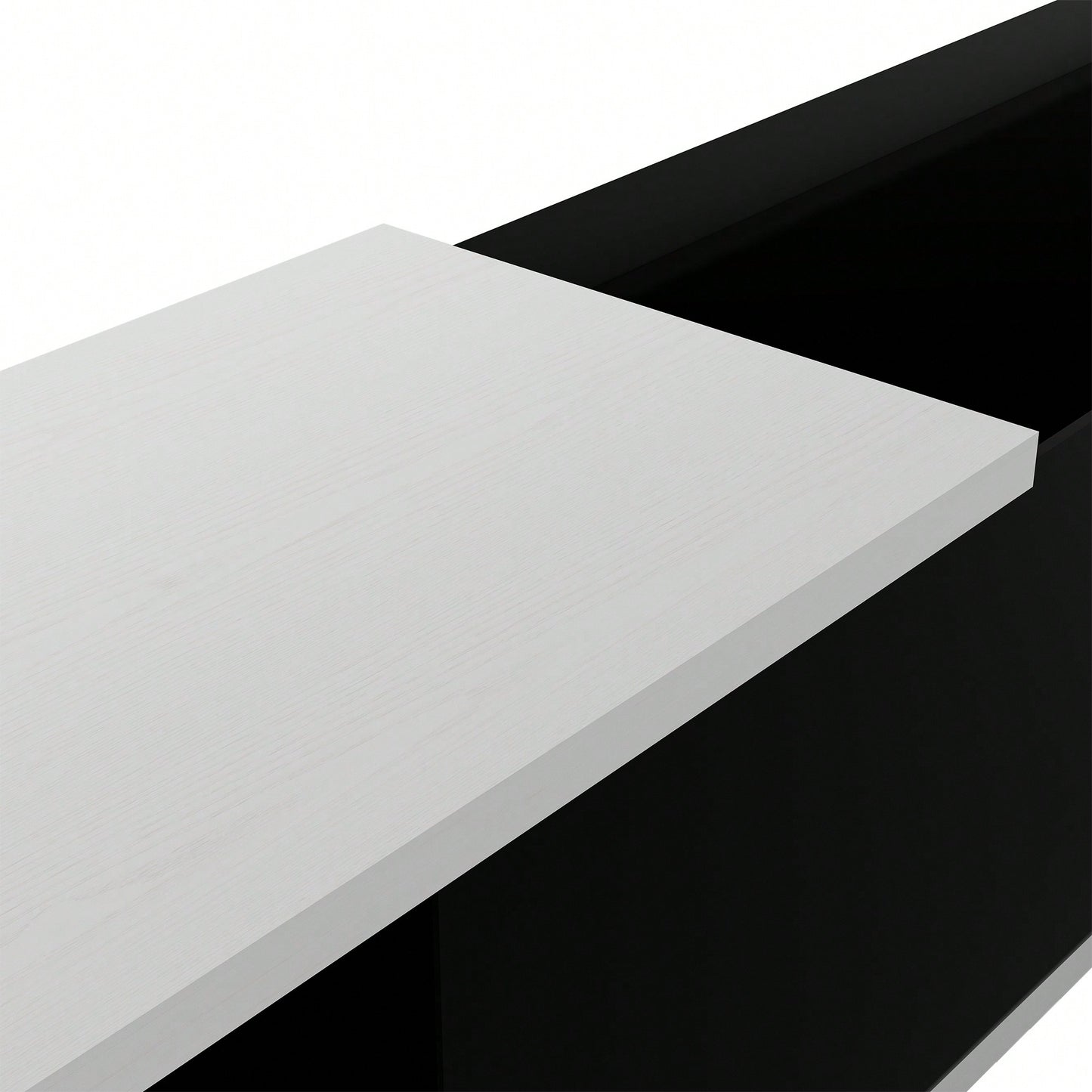 Modern Extendable TV Stand For 80 Inch And Larger TVs Stylish Black And White Design