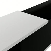 Modern Extendable TV Stand For 80 Inch And Larger TVs Stylish Black And White Design