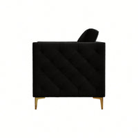Elegant Beige Velvet Upholstered Accent Chair With Metal Legs For Living Room