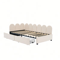 Velvet Twin Size Upholstered Daybed With 2 Storage Drawers And Soft Fabric Headboard No Box Spring Required Beige