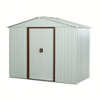 6ft X 5ft White Outdoor Metal Storage Shed For Garden And Tools