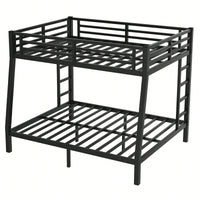 Metal Full XL Over Queen Bunk Bed For Teens And Adults Space-Saving Design Noise Reducing No Box Spring Required