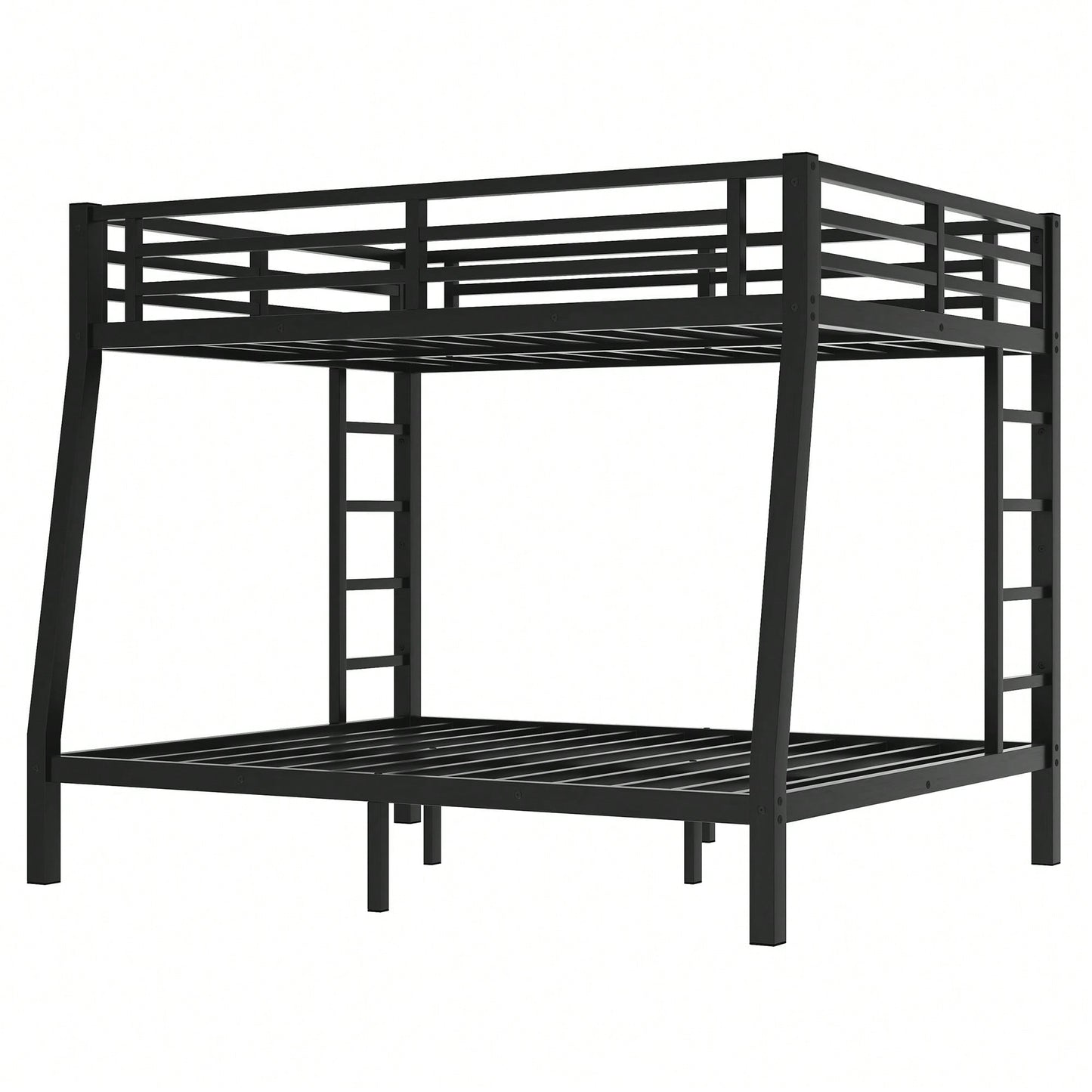 Metal Full XL Over Queen Bunk Bed For Teens And Adults Space-Saving Design Noise Reducing No Box Spring Required